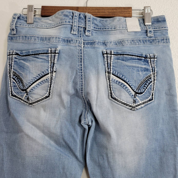 Maurices Blue Ankle Cropped Jeans with Distressed Details - Picture 4 of 9